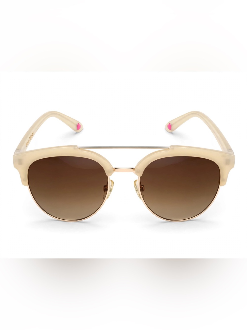 Betsey Johnson Beige Frame Sunglasses with Brown Gradient Lenses
